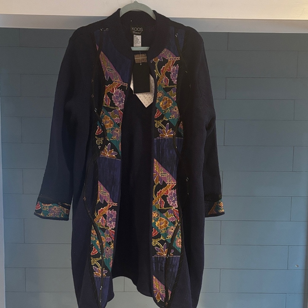 NWT Koos of Course!‎  Colorful Embroidered Sweater Jacket